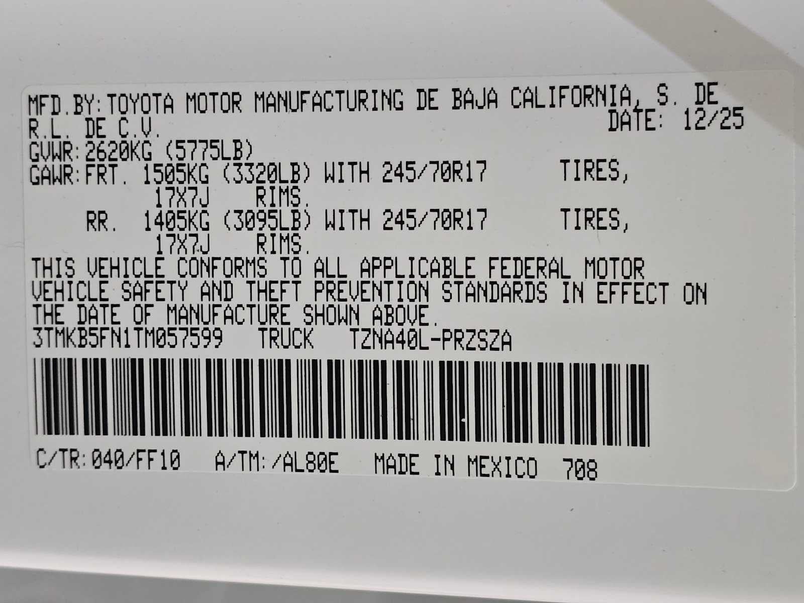 2026 Toyota Tacoma SR5