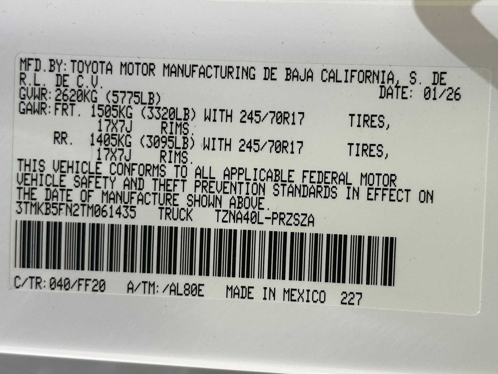 2026 Toyota Tacoma SR5