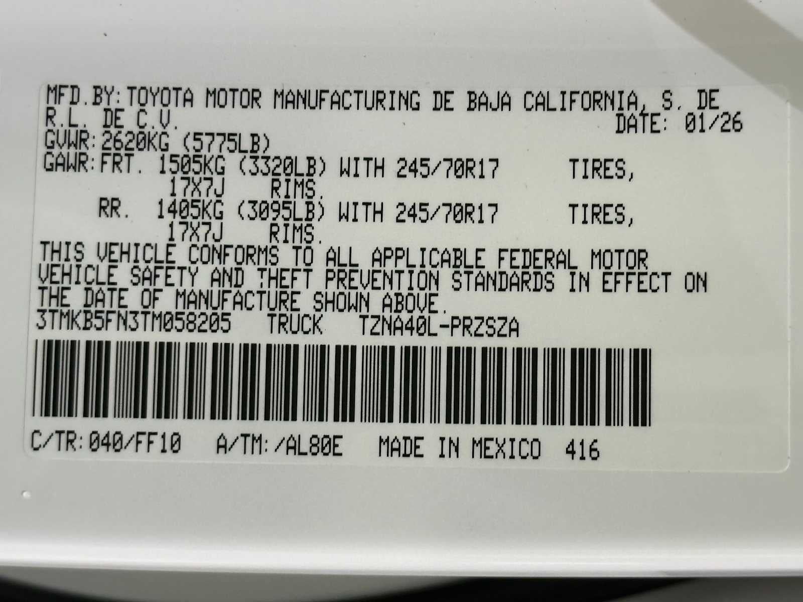 2026 Toyota Tacoma SR5