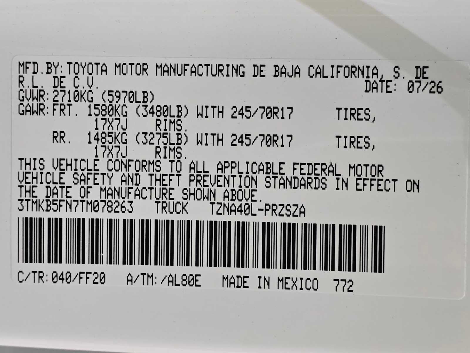 2026 Toyota Tacoma SR5