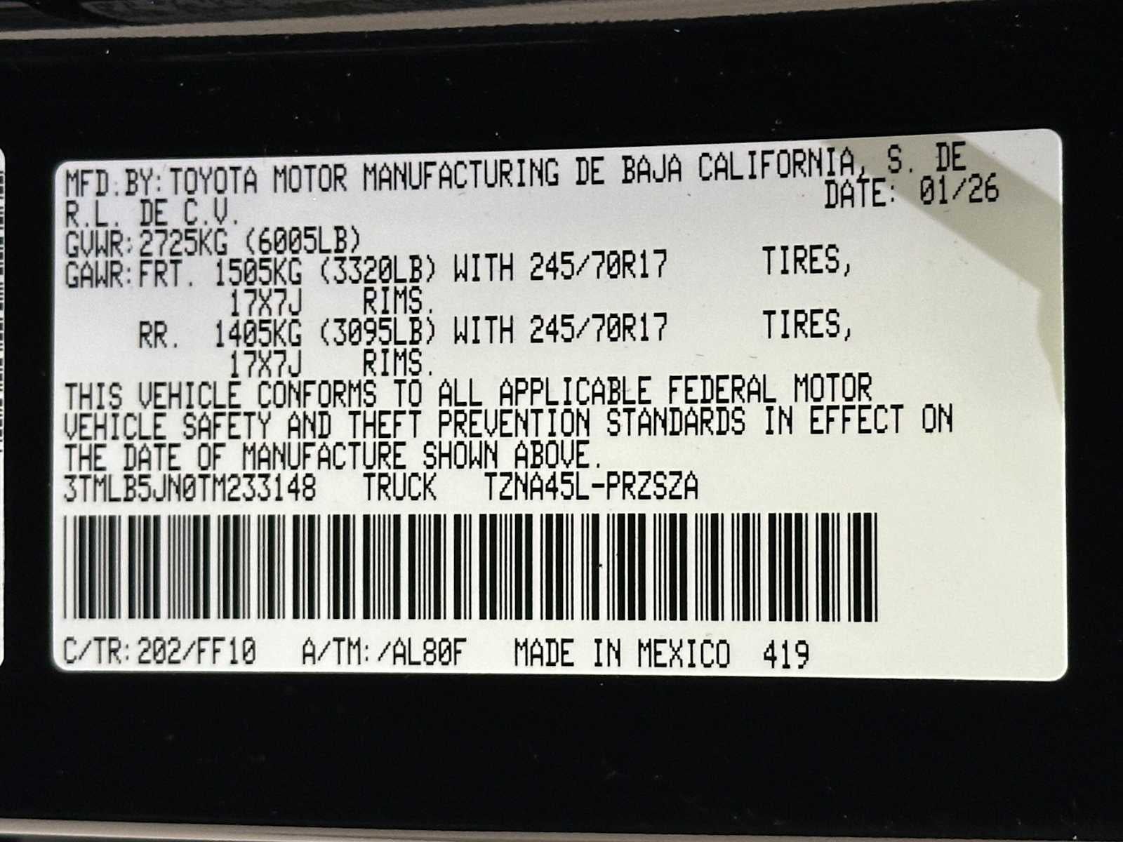 2026 Toyota Tacoma SR5