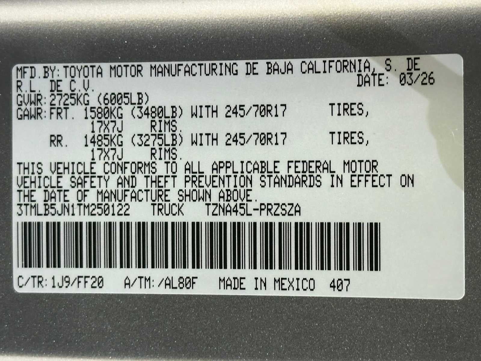 2026 Toyota Tacoma SR5