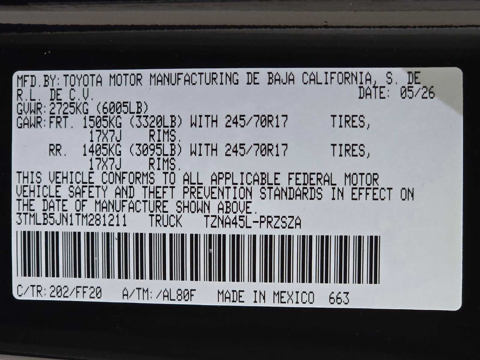 2026 Toyota Tacoma SR5
