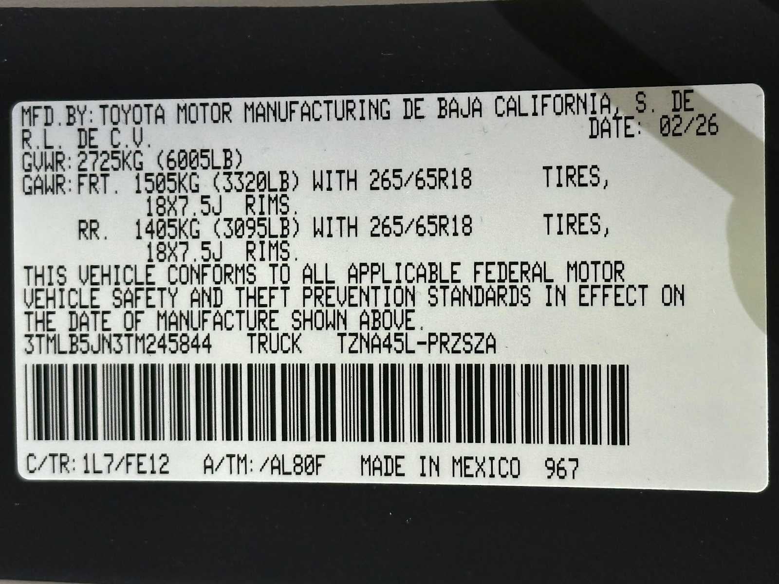 2026 Toyota Tacoma TRD Sport