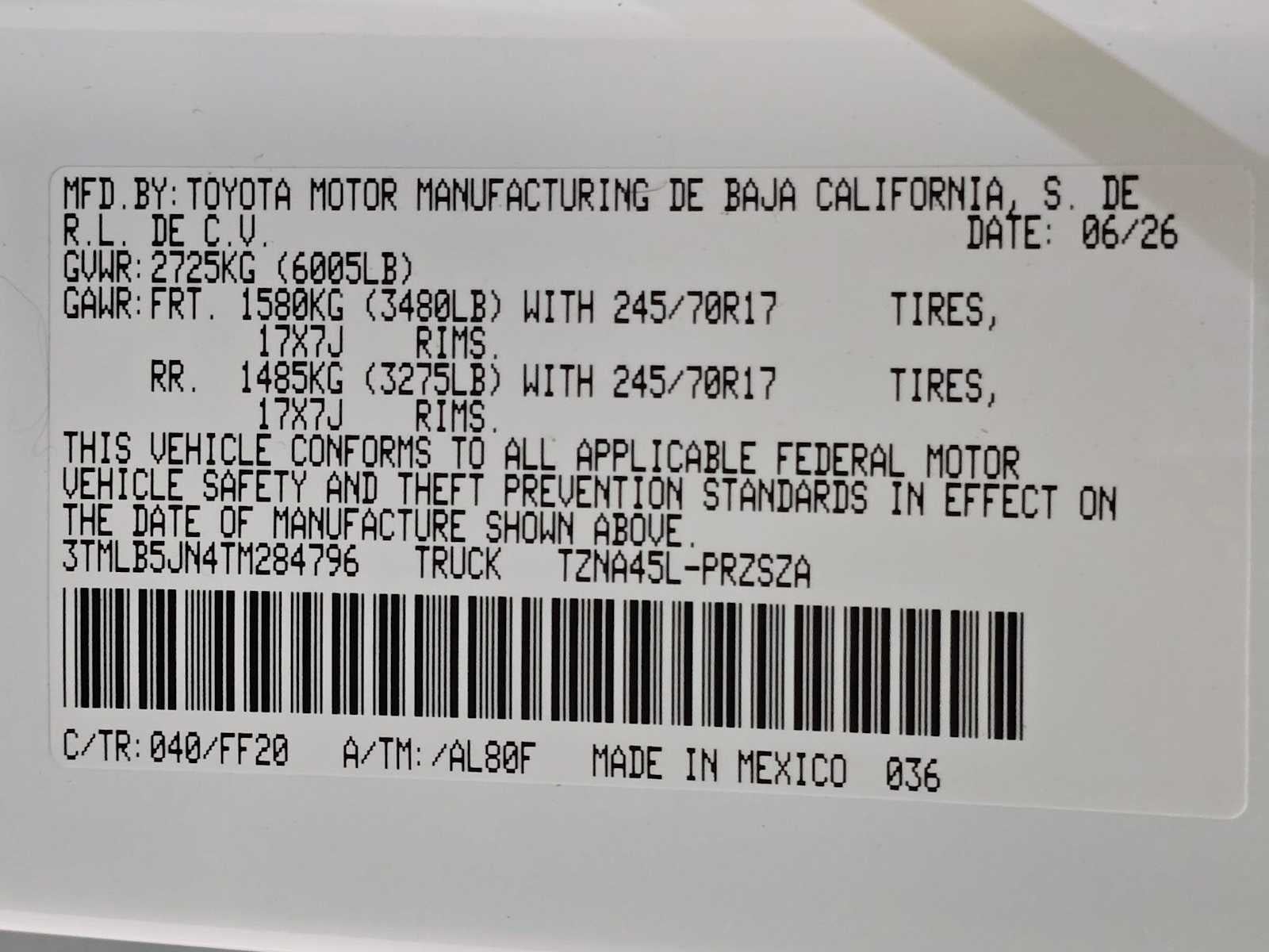 2026 Toyota Tacoma SR5