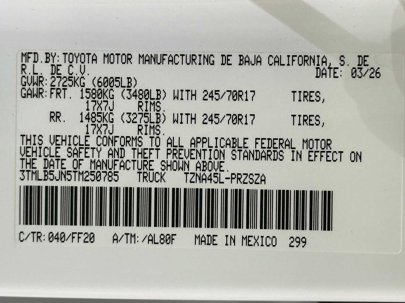 2026 Toyota Tacoma SR5