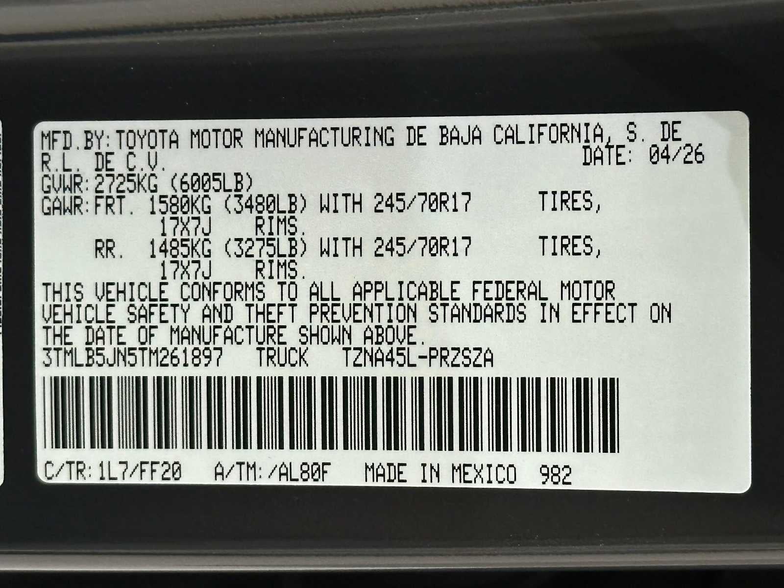 2026 Toyota Tacoma SR5