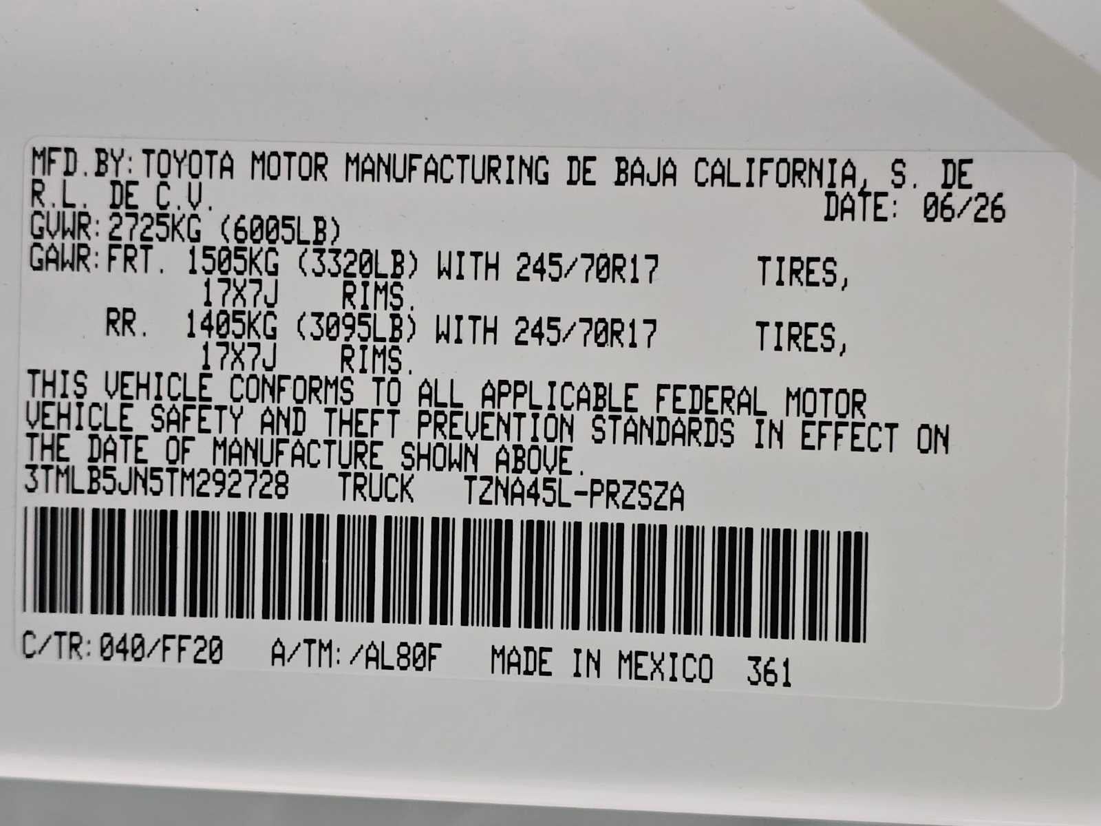 2026 Toyota Tacoma SR5