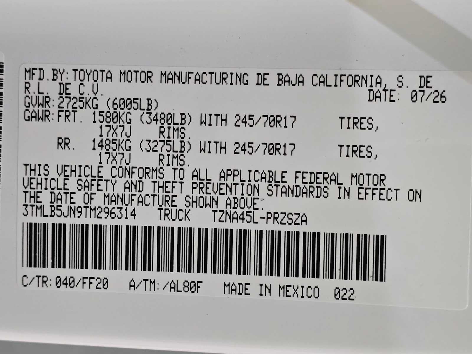 2026 Toyota Tacoma SR5