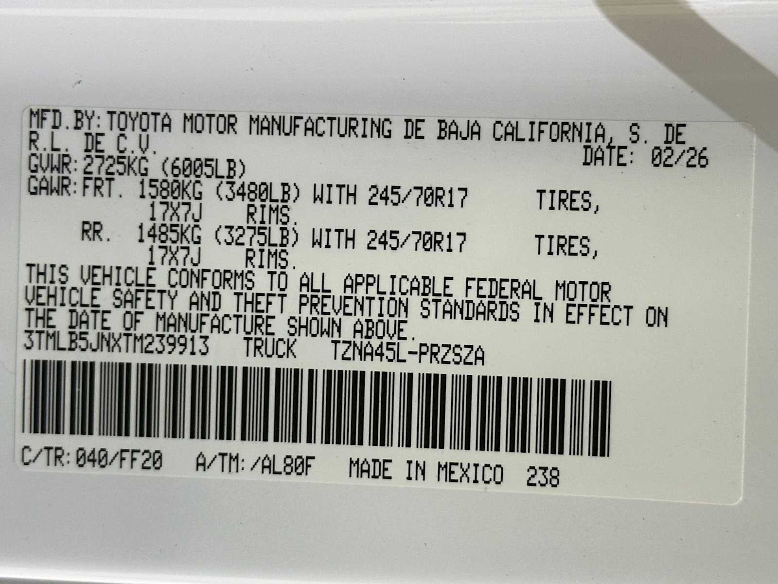 2026 Toyota Tacoma SR5