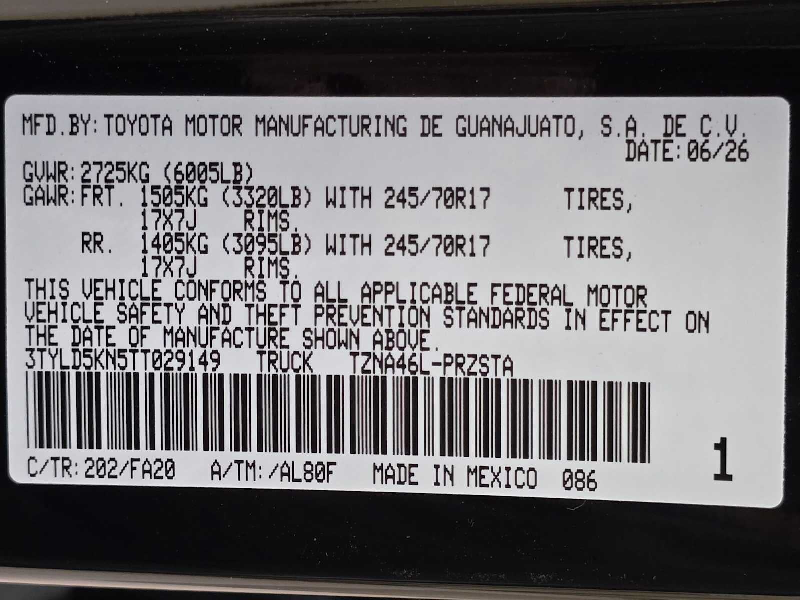 2026 Toyota Tacoma SR