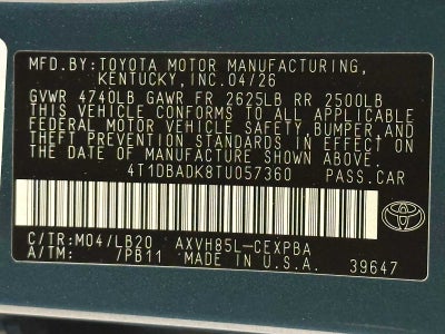 2026 Toyota Camry XSE