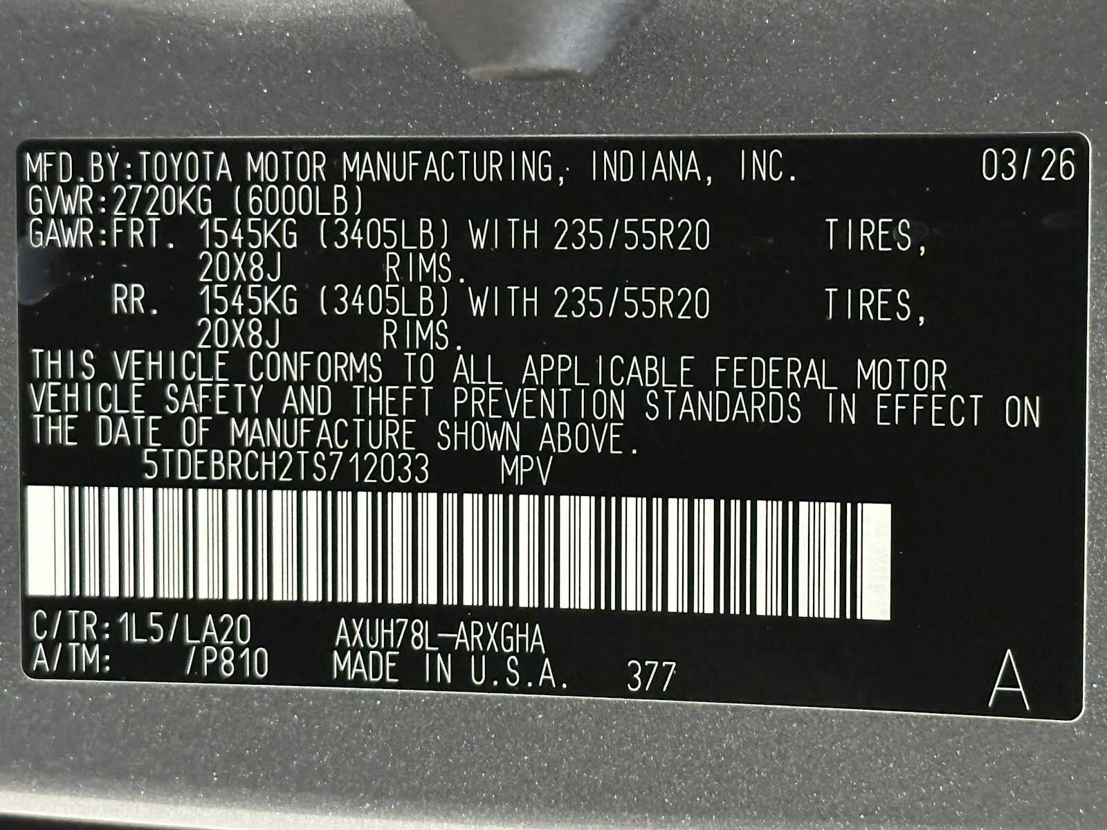 2026 Toyota Highlander Hybrid Platinum