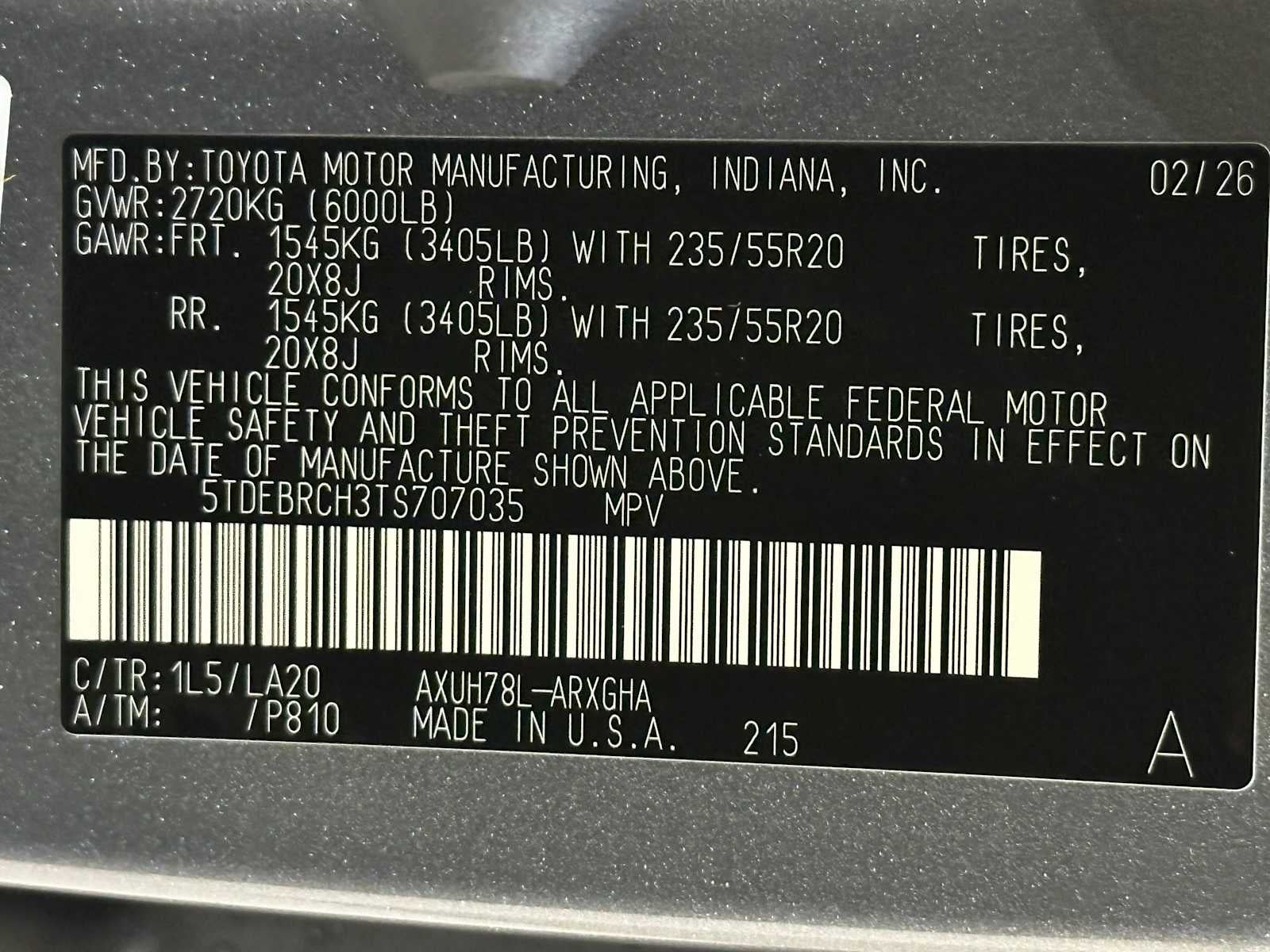 2026 Toyota Highlander Hybrid Platinum