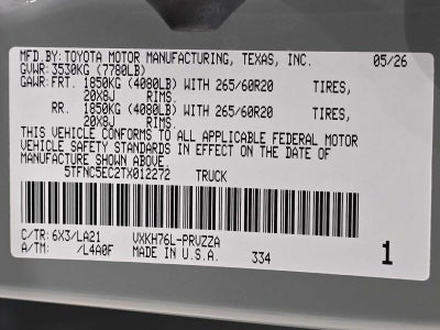2026 Toyota Tundra i-FORCE MAX Platinum i-FORCE MAX