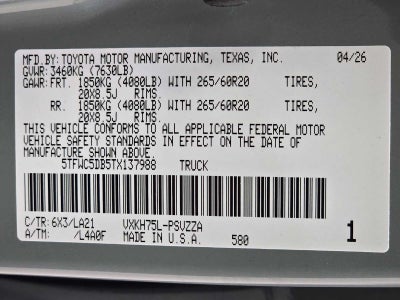 2026 Toyota Tundra i-FORCE MAX Platinum i-FORCE MAX