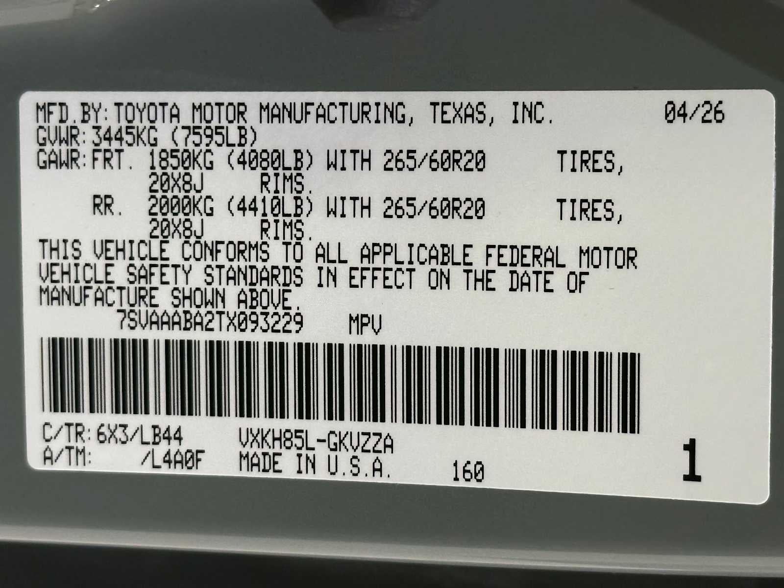 2026 Toyota Sequoia 1794 Edition