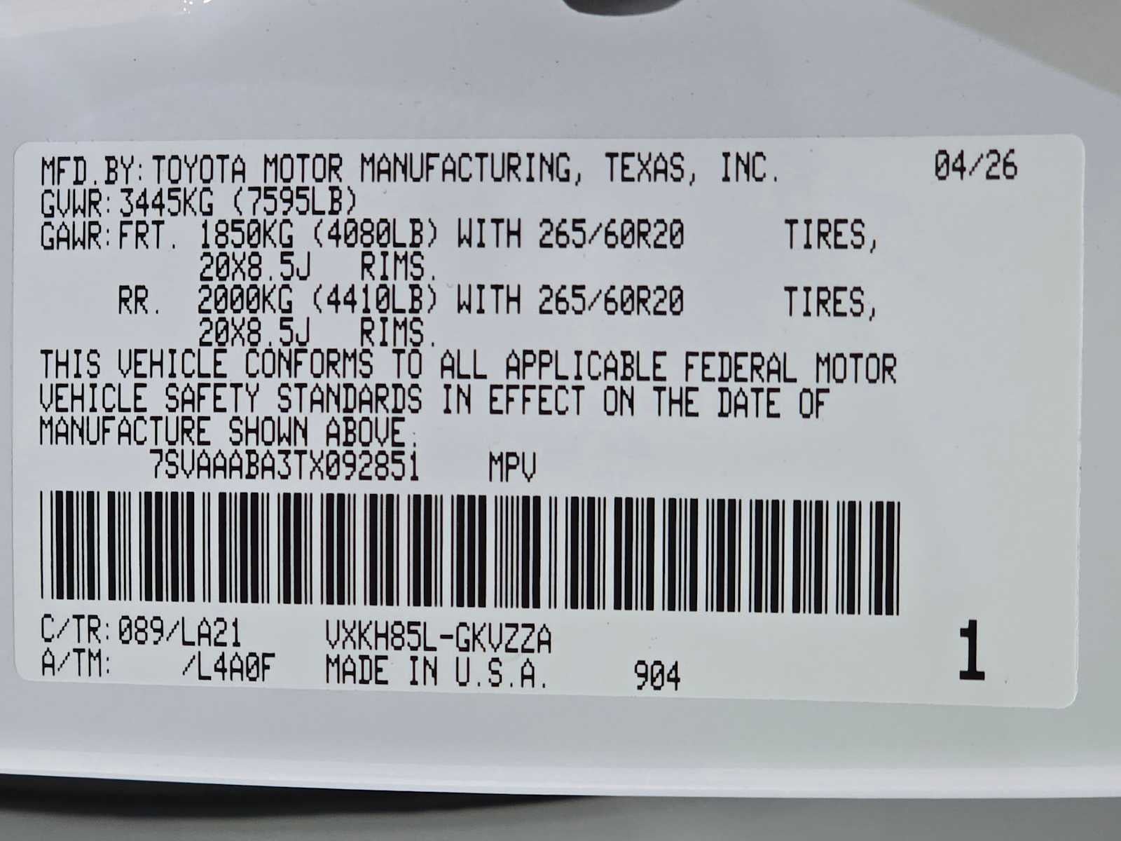 2026 Toyota Sequoia Platinum
