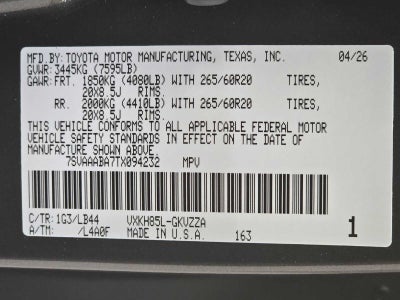 2026 Toyota Sequoia 1794 Edition