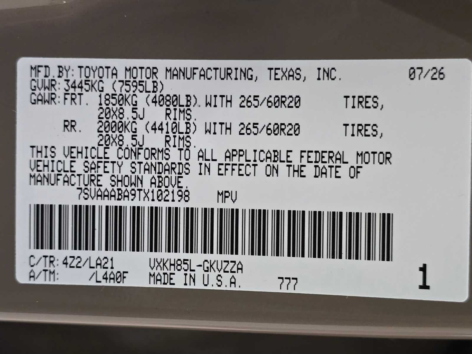 2026 Toyota Sequoia Platinum