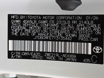 2026 Toyota Corolla Hybrid XLE