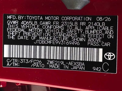2027 Toyota Corolla Hybrid SE