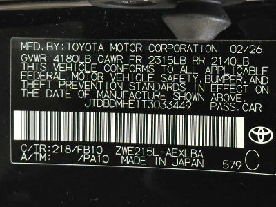 2026 Toyota Corolla Hybrid Hybrid LE
