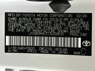 2026 Toyota Corolla Hybrid Hybrid LE
