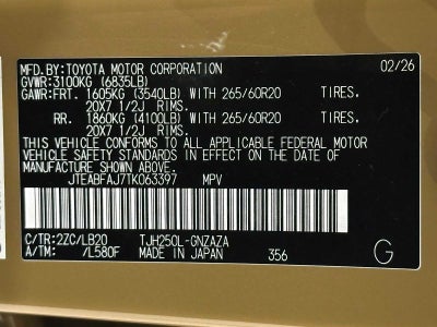 2026 Toyota Land Cruiser 4WD (Natl)