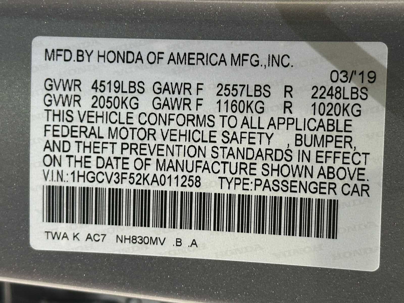 2019 Honda Accord Hybrid EX-L