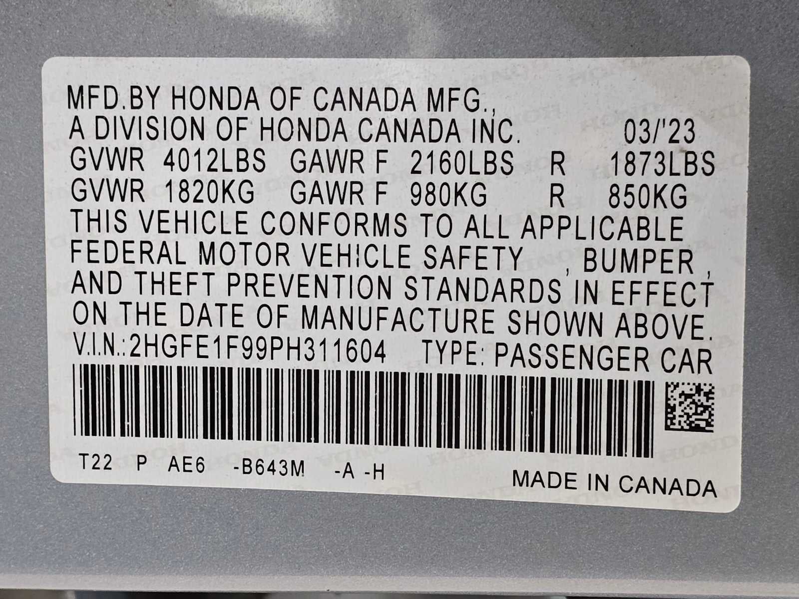 2023 Honda Civic Touring