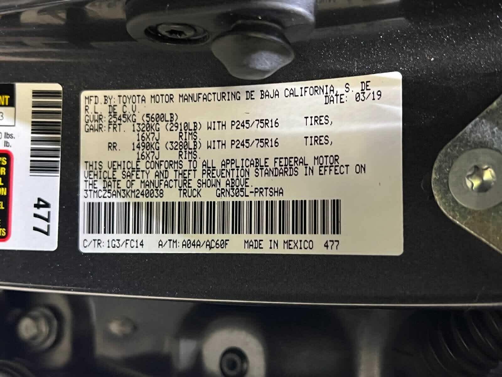 2019 Toyota Tacoma SR5