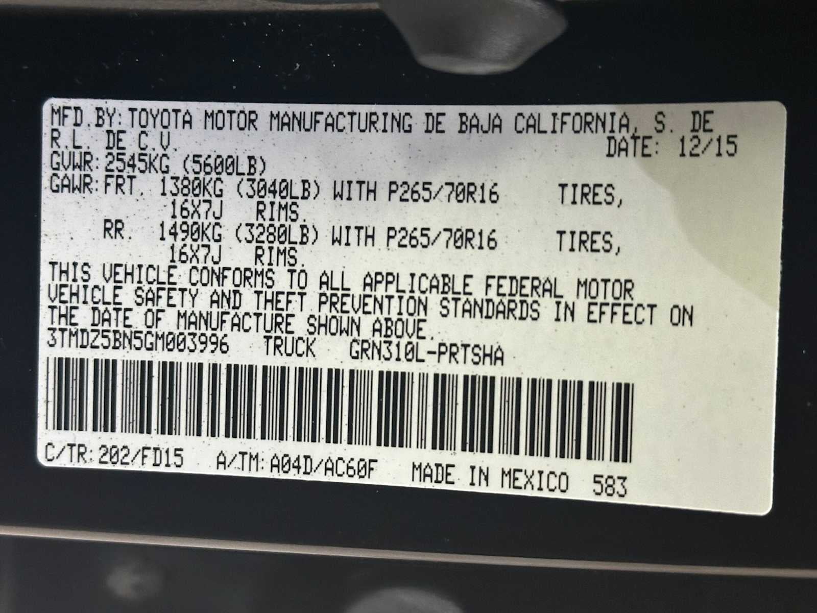 2016 Toyota Tacoma TRD Off Road