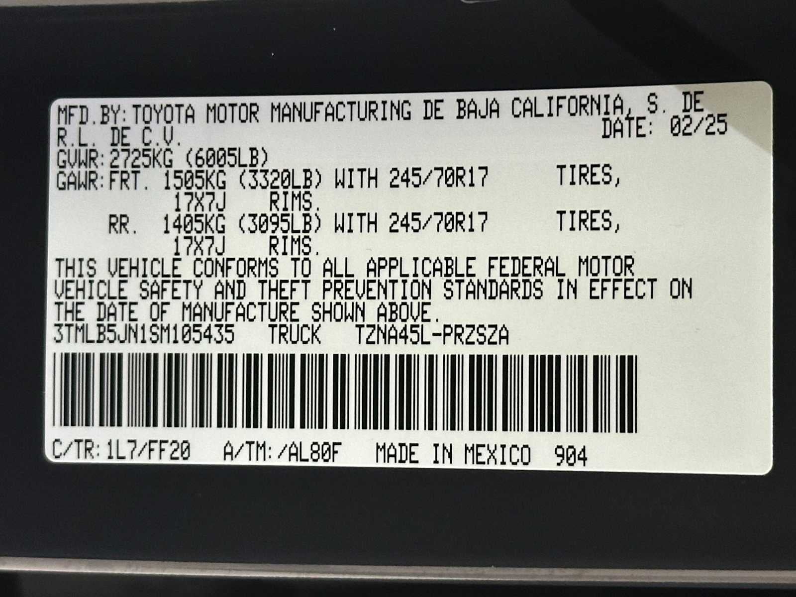 2025 Toyota Tacoma SR5