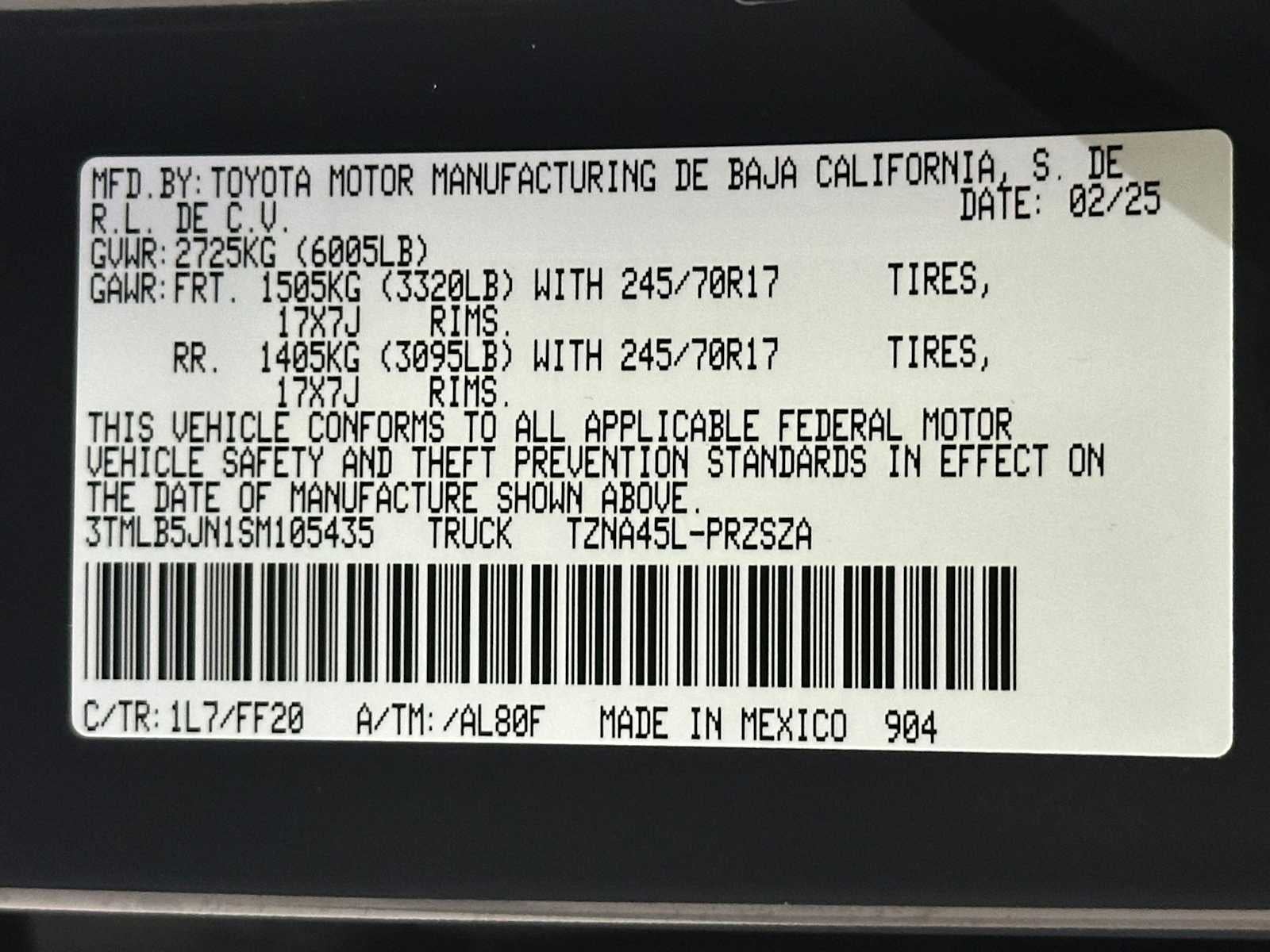 2025 Toyota Tacoma SR5