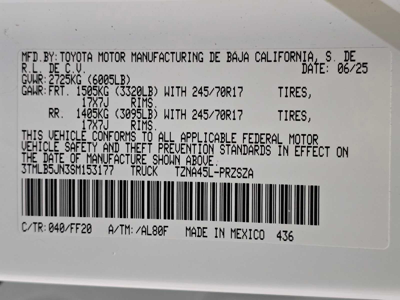 2025 Toyota Tacoma SR5
