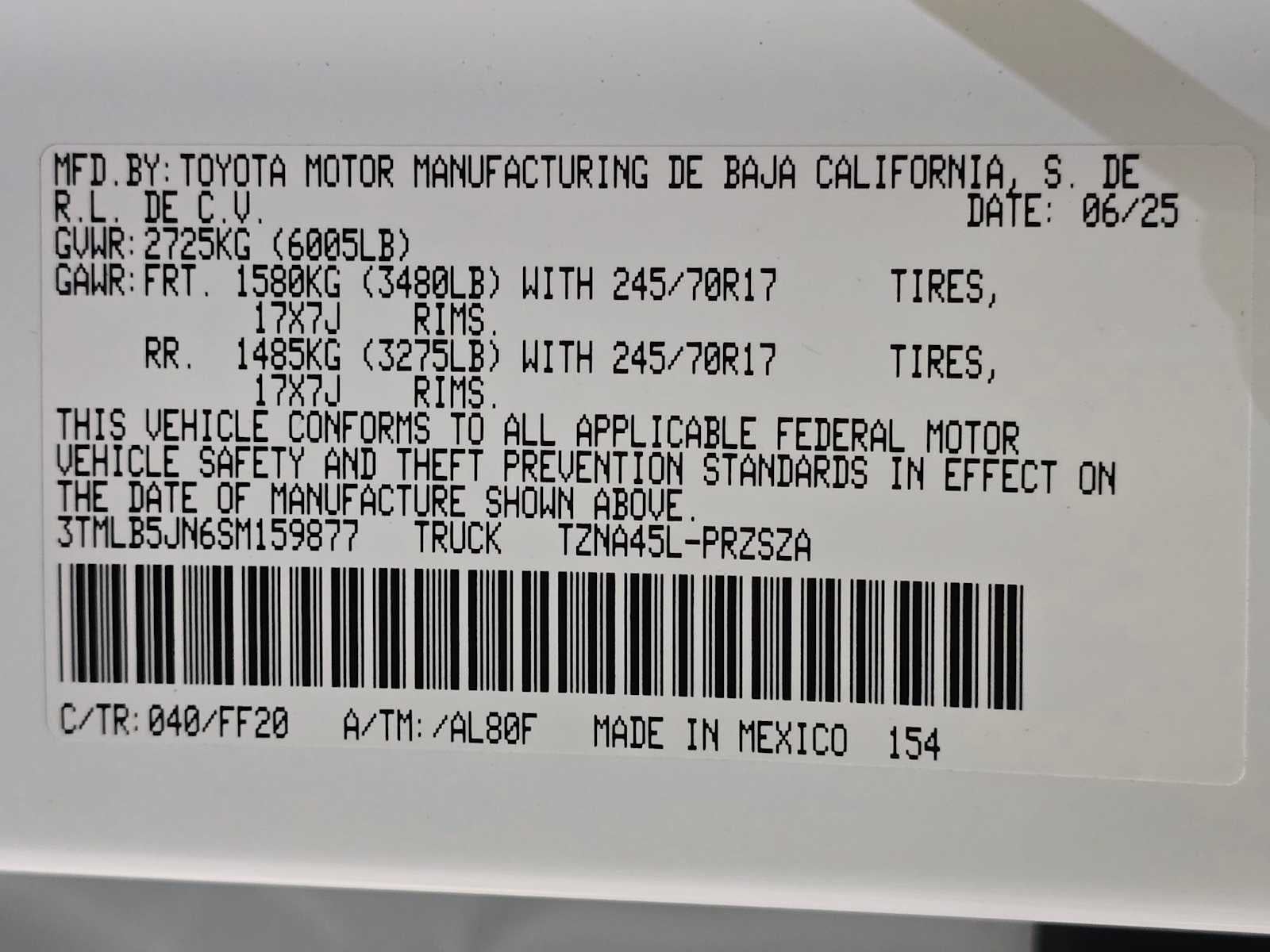 2025 Toyota Tacoma SR5