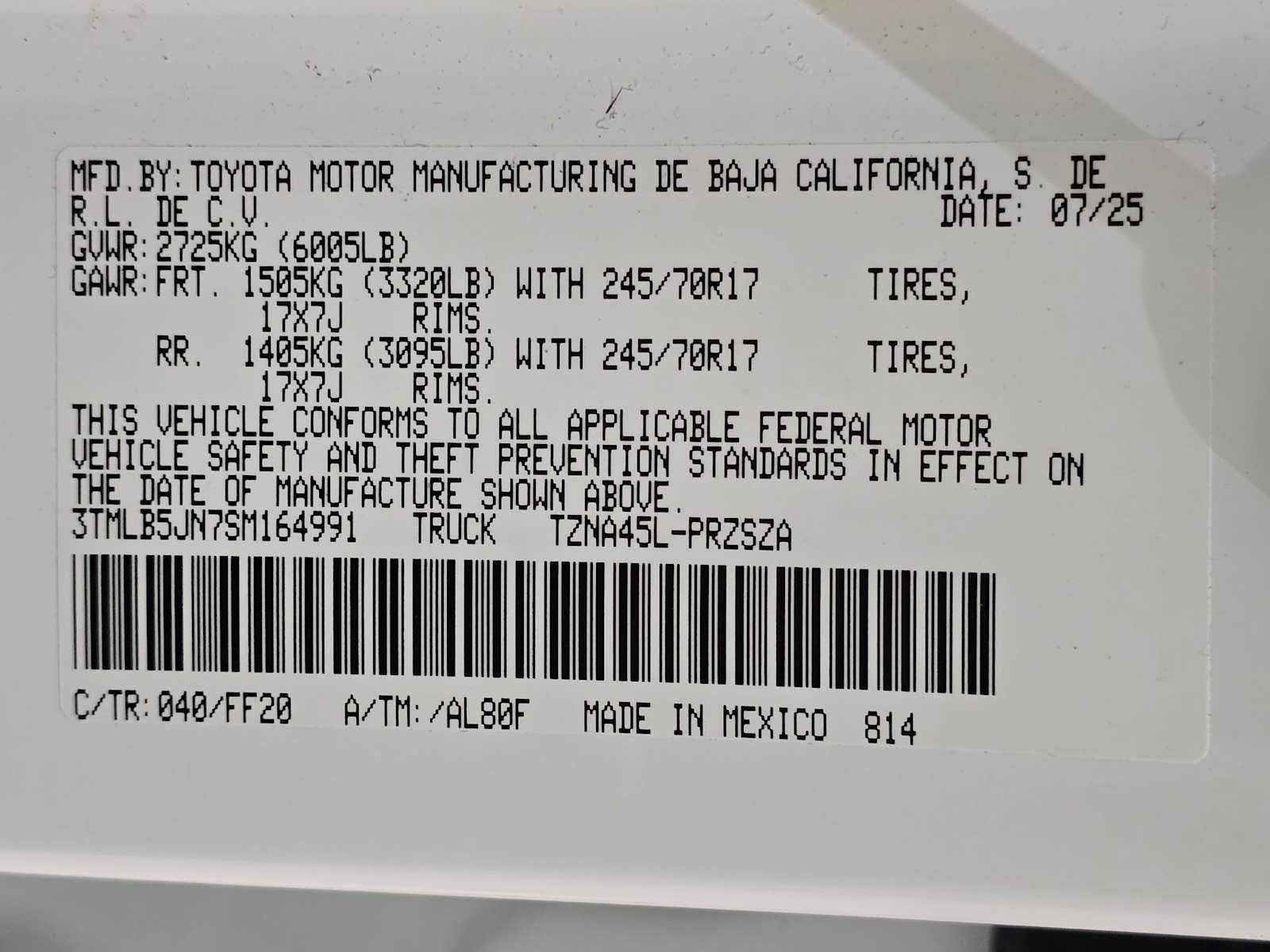 2025 Toyota Tacoma SR5