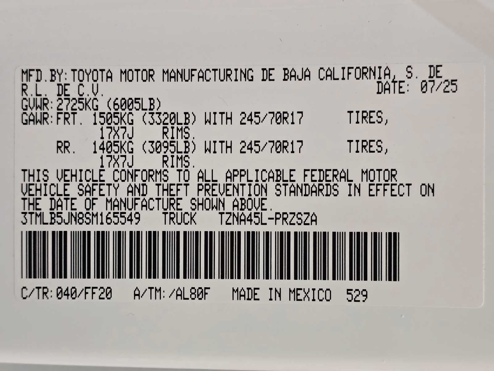2025 Toyota Tacoma SR5