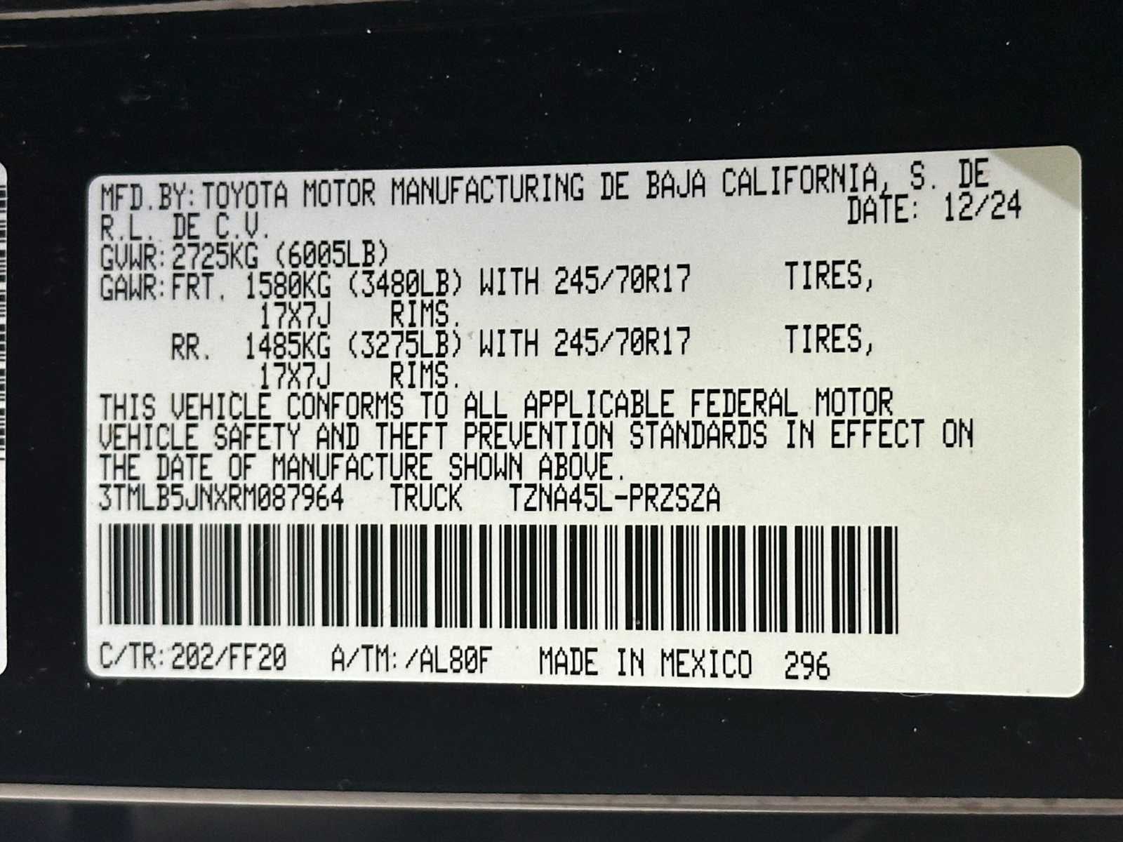 2024 Toyota Tacoma SR5