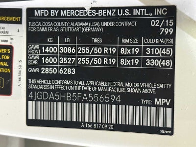 2015 Mercedes-Benz M-Class ML 350