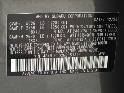 2021 Subaru Outback Onyx Edition XT