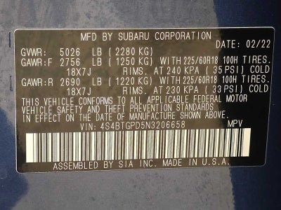 2022 Subaru Outback Touring XT