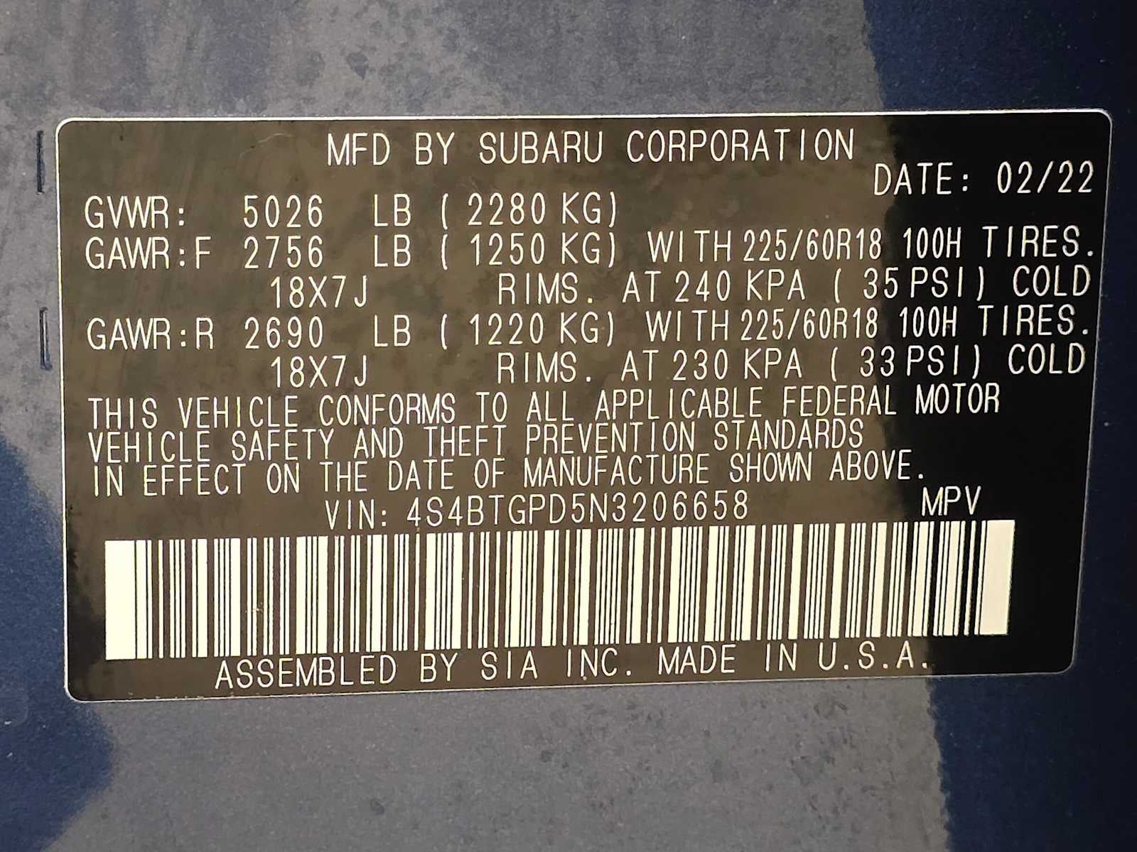 2022 Subaru Outback Touring XT
