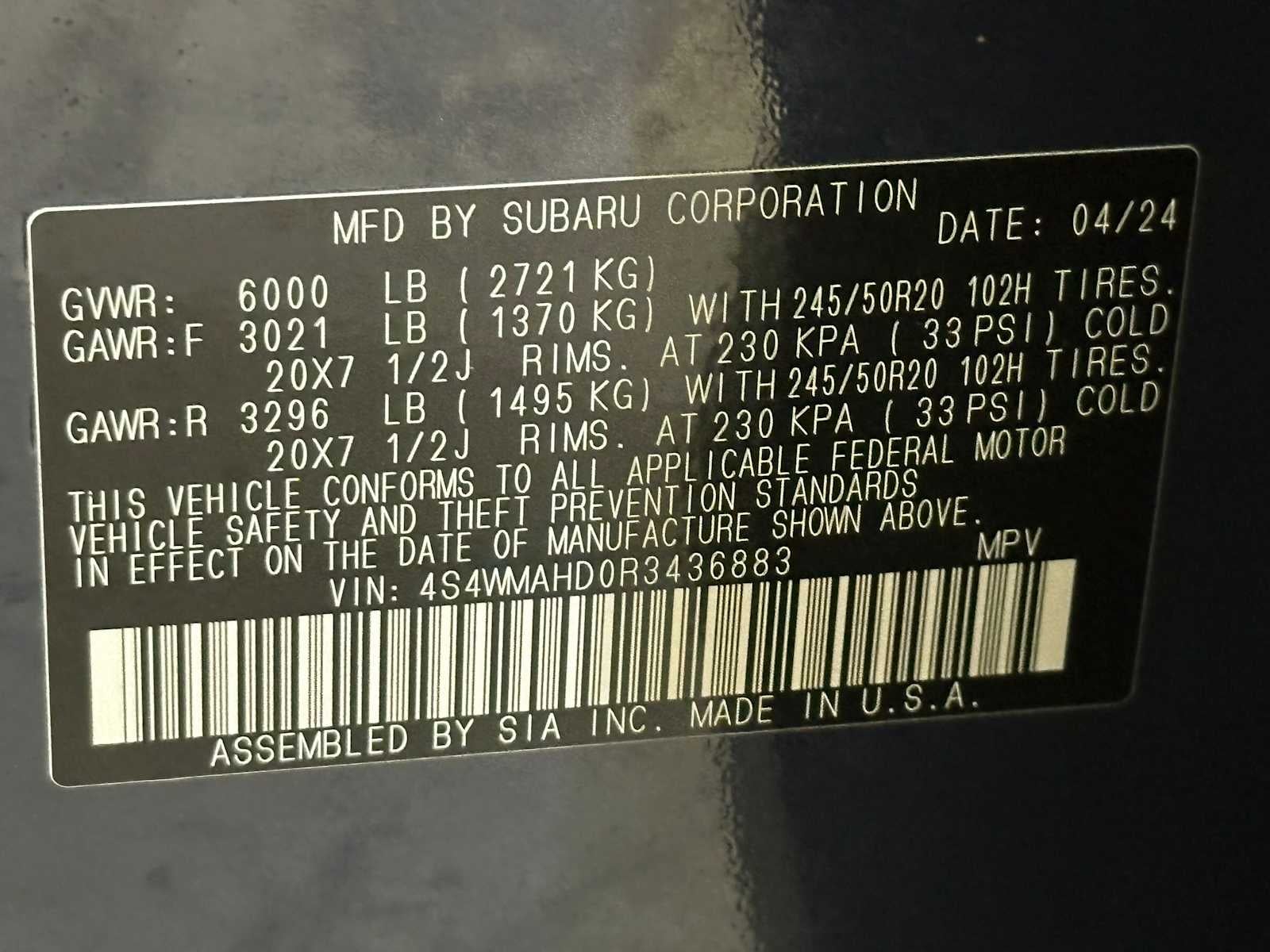 2024 Subaru Ascent Onyx Edition