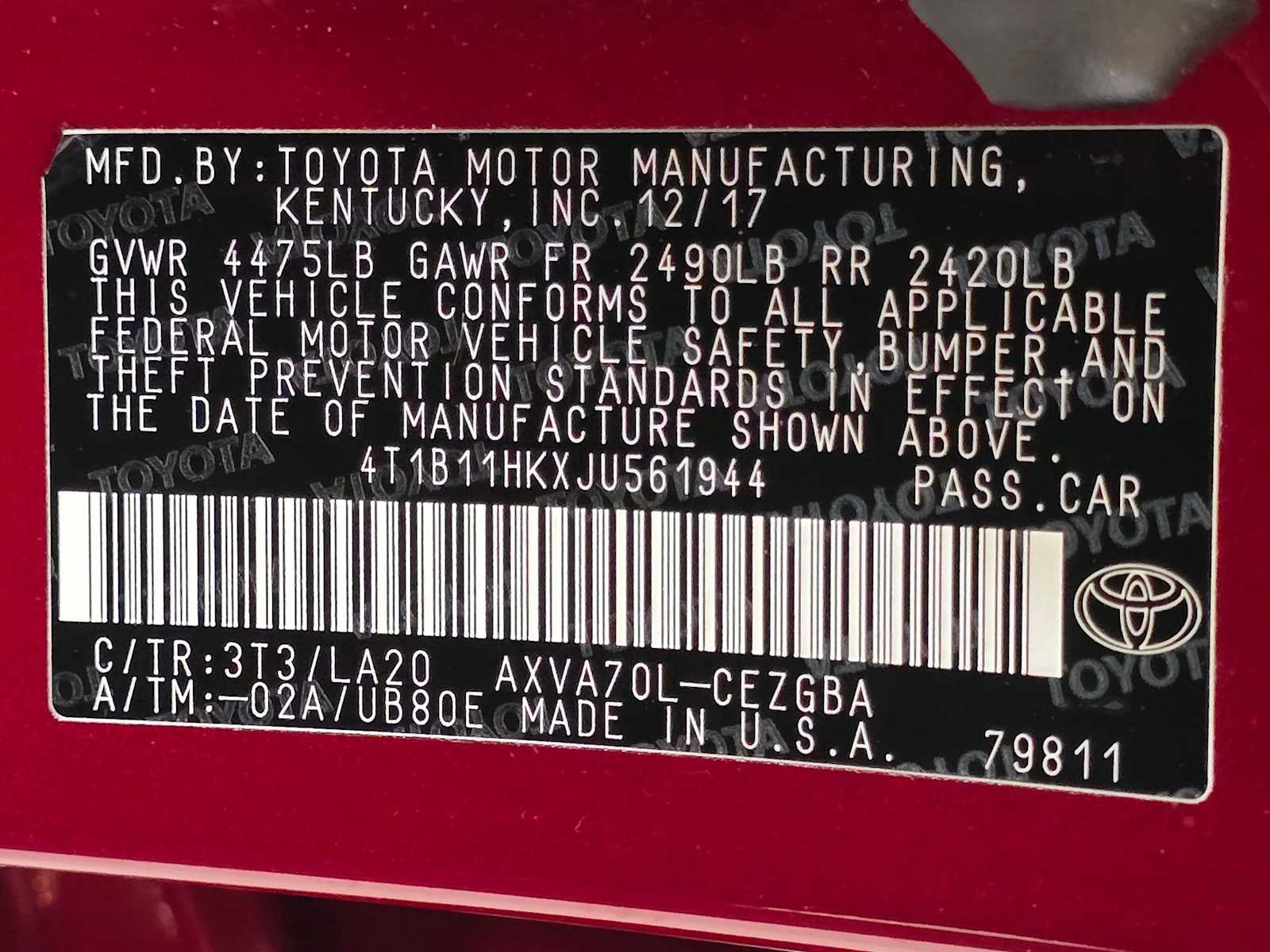 2018 Toyota Camry XLE
