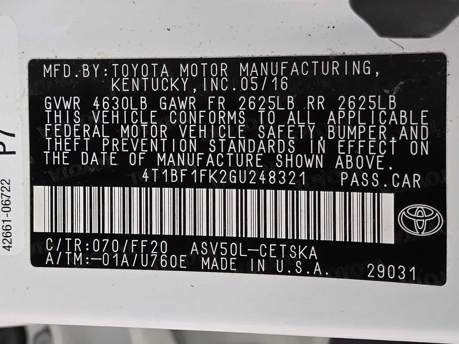 2016 Toyota Camry SE