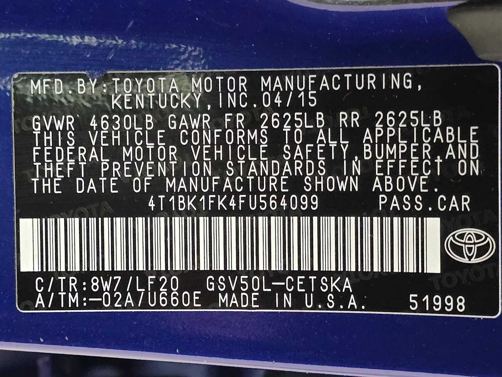 2015 Toyota Camry XSE