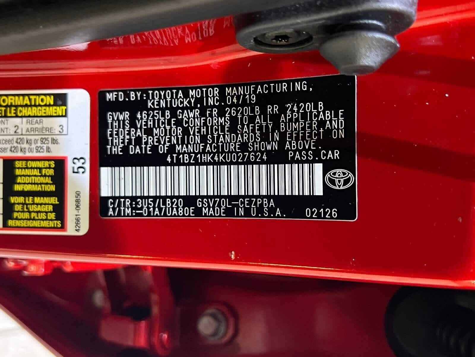 2019 Toyota Camry XSE V6