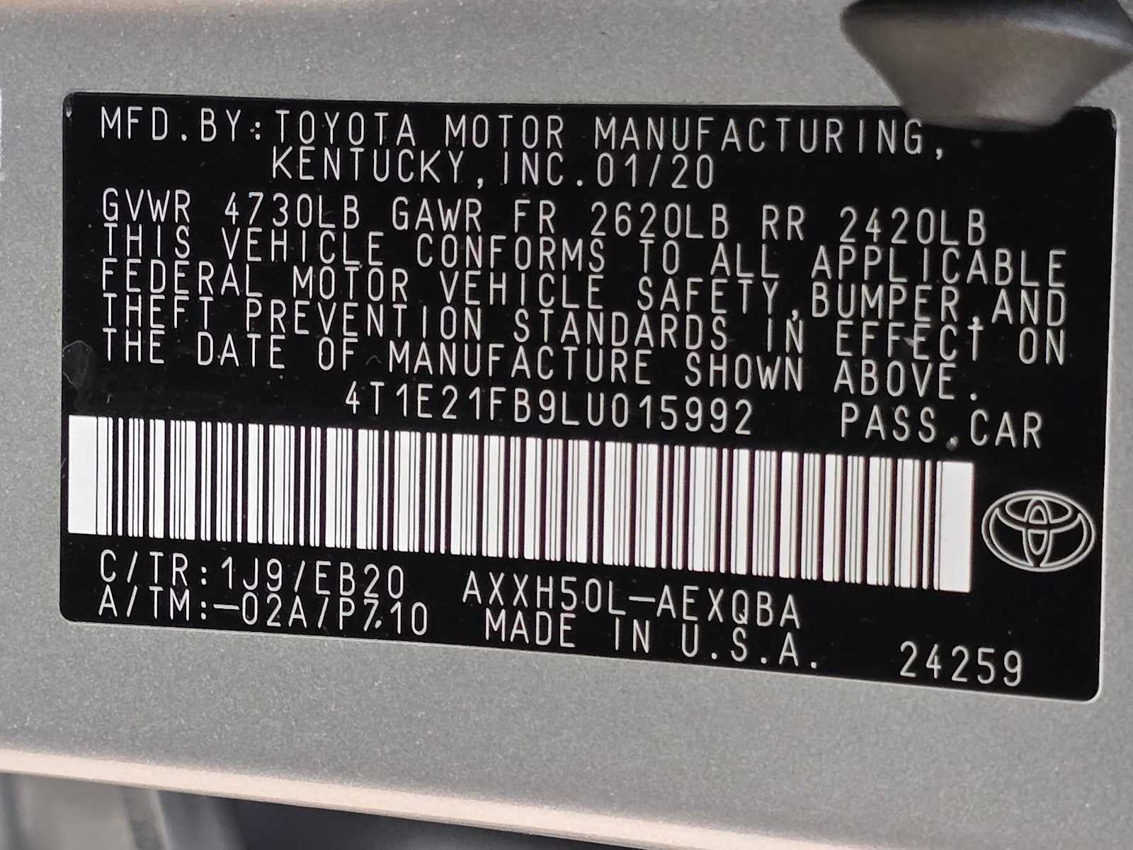 2020 Toyota Avalon Hybrid XSE